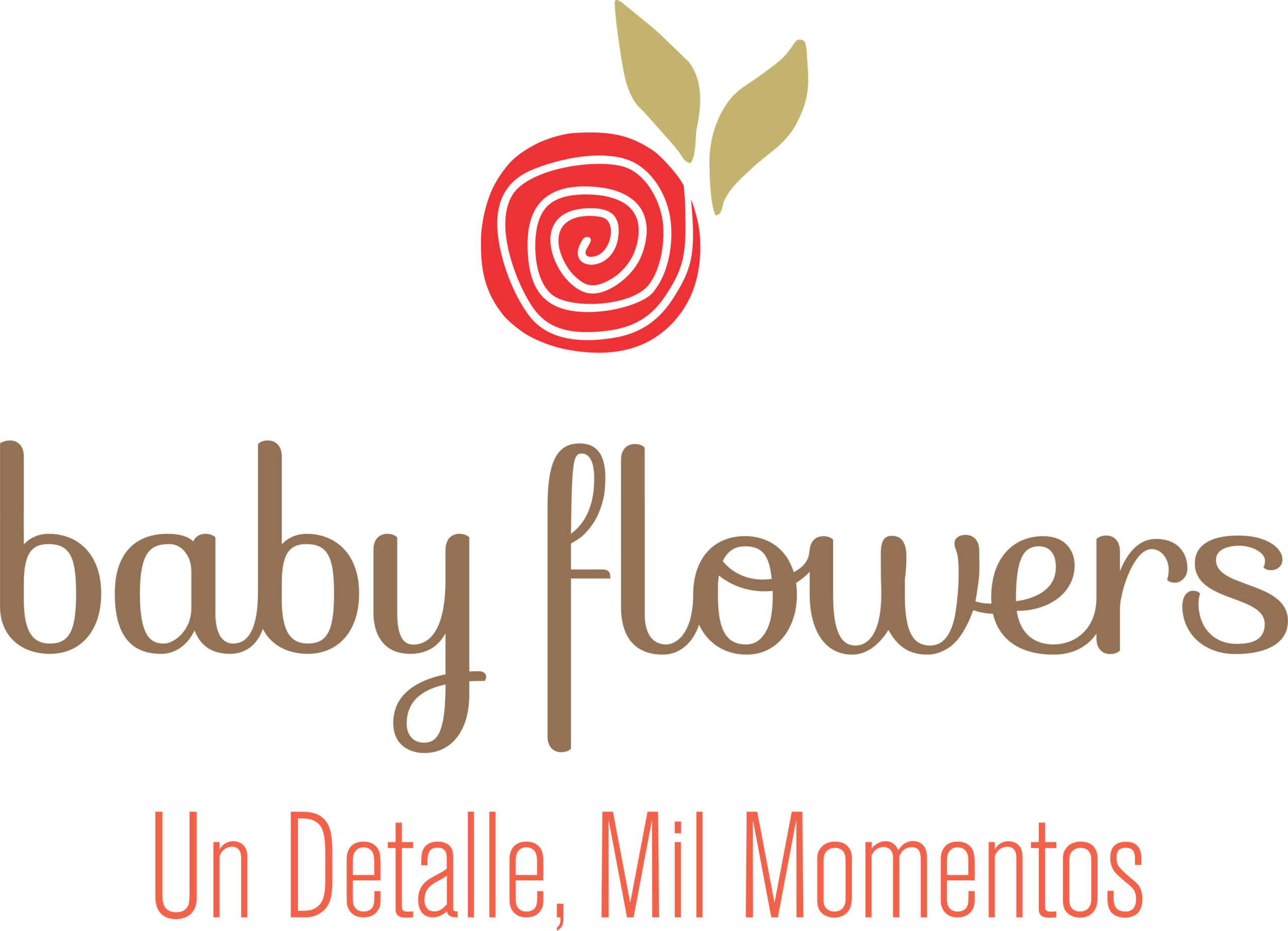 Logo Baby Flowers con lema, fondo transparente